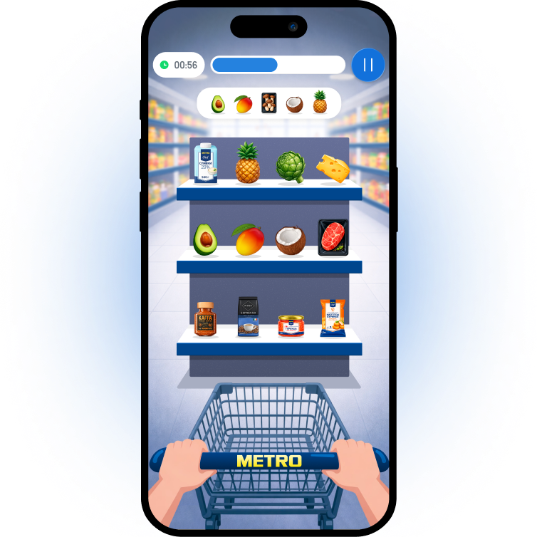 Мини-игра Metro в приложении